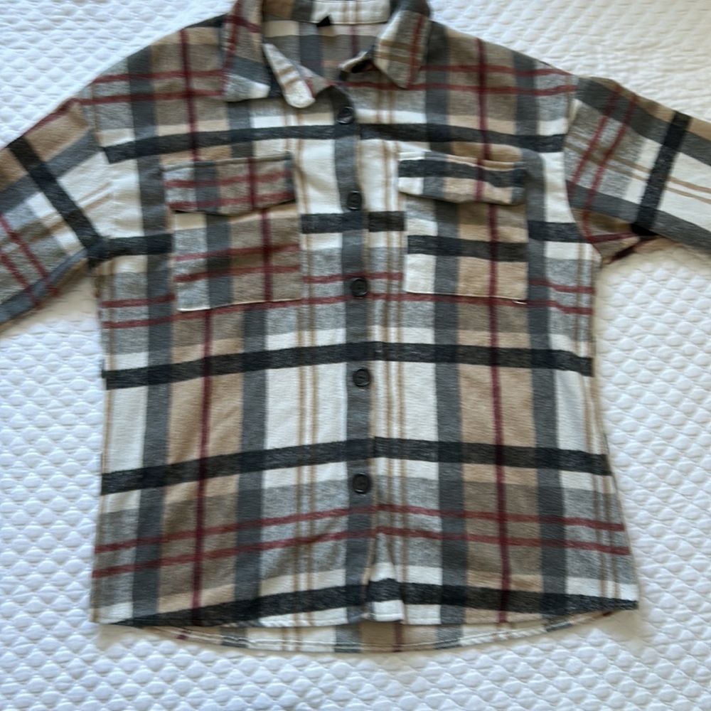 Plaid over size button down - Picture 2 of 3